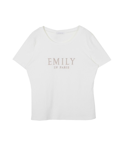 Julia Boutique（ジュリアブティック）の「EMILY刺繍ロゴデザインTシャツ/22044（Tシャツ/カットソー・レディース・ホワイト/ブラック/ピンク・ONE）」の18枚目の写真