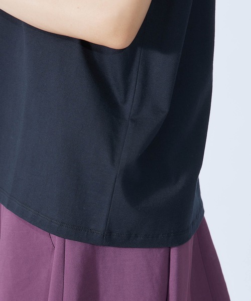 ROPE'（ロペ）の「【新色追加】【接触冷感】コットン天竺キャップスリーブＴシャツ（Tシャツ/カットソー・レディース・ホワイト/ブラック/ベージュ/サックスブルー/ピンク系その他/ダークブラウン・38）」の14枚目の写真