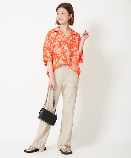 U by SPICK&SPAN SELECT(ユーバイスピックアンドスパンセレクト)の「【SELENAHELIOS/セレナヘリオス】 別注アニマルプリントシャツ(シャツ/ブラウス・レディース・ブラック/オレンジ・FREE)」の18枚目の写真