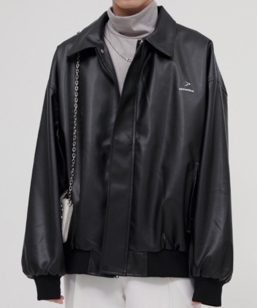 WESTBOY(ウエストボーイ)の「【WB ORIGINALS】Oversized Stadium Jacket in PU Leather WO22S2HOT01(その他アウター・メンズ・ホワイト/ブラック/ブルー・M/L/XL)」の11枚目の写真