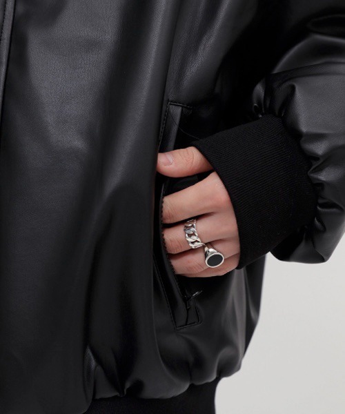 WESTBOY(ウエストボーイ)の「【WB ORIGINALS】Oversized Stadium Jacket in PU Leather WO22S2HOT01(その他アウター・メンズ・ホワイト/ブラック/ブルー・M/L/XL)」の6枚目の写真