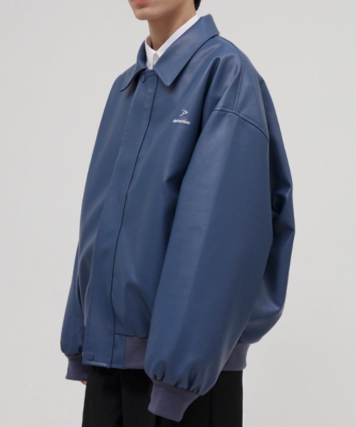 WESTBOY(ウエストボーイ)の「【WB ORIGINALS】Oversized Stadium Jacket in PU Leather WO22S2HOT01(その他アウター・メンズ・ホワイト/ブラック/ブルー・M/L/XL)」の12枚目の写真