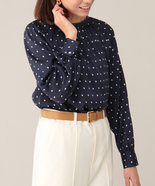 UNTITLED（アンタイトル）の「◆ダイアモンド幾何学柄ブラウス【洗える】（シャツ/ブラウス・レディース・ホワイト系3/ネイビー系・02/44/04/48/00）」の2枚目の写真