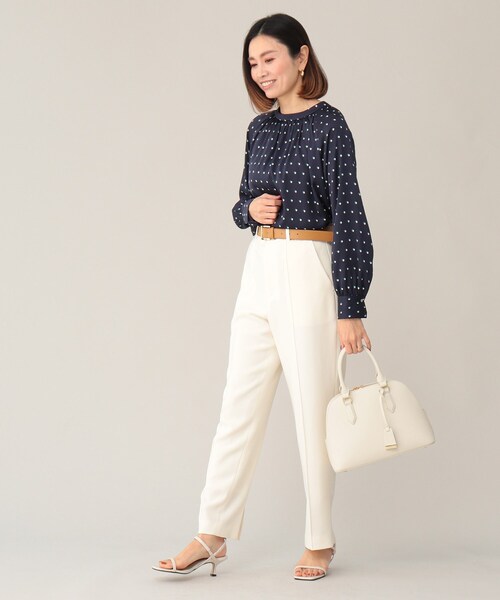 UNTITLED（アンタイトル）の「◆ダイアモンド幾何学柄ブラウス【洗える】（シャツ/ブラウス・レディース・ホワイト系3/ネイビー系・02/44/04/48/00）」の15枚目の写真