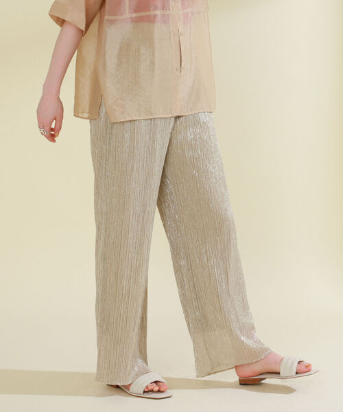 Ray BEAMS（レイビームス）の「Ray BEAMS / ラメ プリーツ パンツ（その他パンツ・レディース・ブラック/イエロー系その他5・1/0）」の2枚目の写真