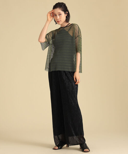 Ray BEAMS（レイビームス）の「Ray BEAMS / ラメ プリーツ パンツ（その他パンツ・レディース・ブラック/イエロー系その他5・1/0）」の7枚目の写真