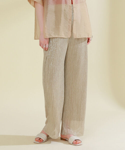 Ray BEAMS（レイビームス）の「Ray BEAMS / ラメ プリーツ パンツ（その他パンツ・レディース・ブラック/イエロー系その他5・1/0）」の9枚目の写真