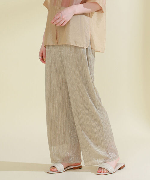 Ray BEAMS（レイビームス）の「Ray BEAMS / ラメ プリーツ パンツ（その他パンツ・レディース・ブラック/イエロー系その他5・1/0）」の10枚目の写真