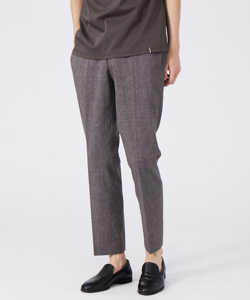 ABAHOUSE（アバハウス）の「【セットアップ対応】ソロストレッチ リネン テーパード パンツ / スラックス（その他パンツ・メンズ・ライトグレー/ベージュ/ネイビー/ブルー/オレンジ系その他/ダークブラウン/イエロー系その他/ブルー系その他/パープル系その他/ブラウン系その他/ブラウン系その他2/グリーン・44/46/48/50）」の3枚目の写真