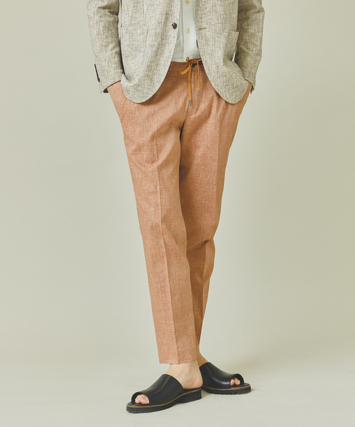 ABAHOUSE（アバハウス）の「【セットアップ対応】ソロストレッチ リネン テーパード パンツ / スラックス（その他パンツ・メンズ・ライトグレー/ベージュ/ネイビー/ブルー/オレンジ系その他/ダークブラウン/イエロー系その他/ブルー系その他/パープル系その他/ブラウン系その他/ブラウン系その他2/グリーン・44/46/48/50）」の12枚目の写真