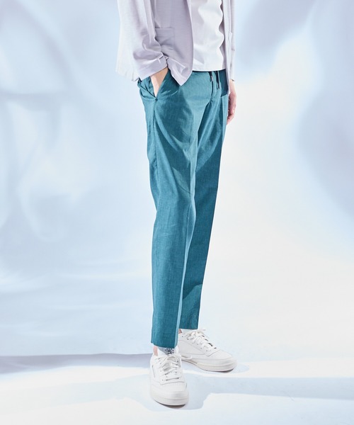 セットアップ対応】ソロストレッチ リネン テーパード パンツ