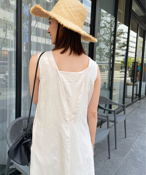 StyleSea（スタイルシー）の「2wayリネンタッチノースリーブワンピース（ワンピース・レディース・ブラック/オレンジ/アイボリー/ライトベージュ・MEDIUM）」の17枚目の写真