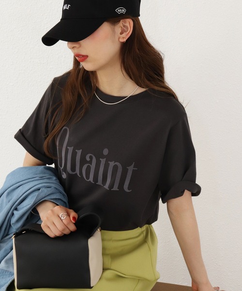 Shelly island(シェリーアイランド)の「フロッキーロゴTシャツ(Tシャツ/カットソー・レディース・ホワイト/チャコールグレー/ライトグレー・FREE)」の2枚目の写真