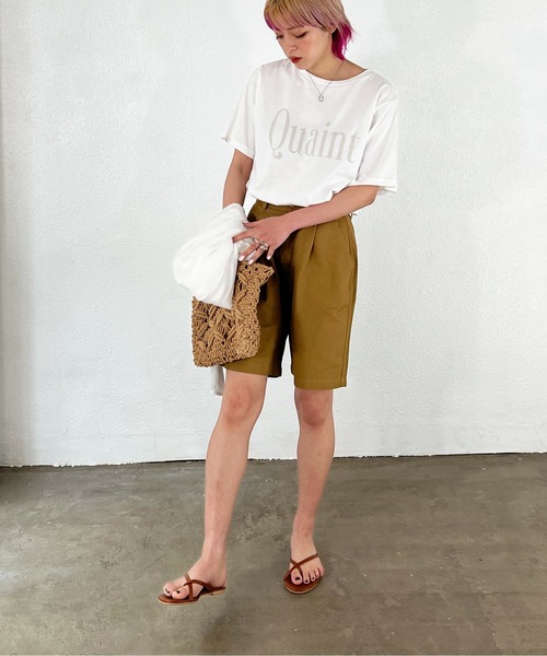 Shelly island(シェリーアイランド)の「フロッキーロゴTシャツ(Tシャツ/カットソー・レディース・ホワイト/チャコールグレー/ライトグレー・FREE)」の5枚目の写真