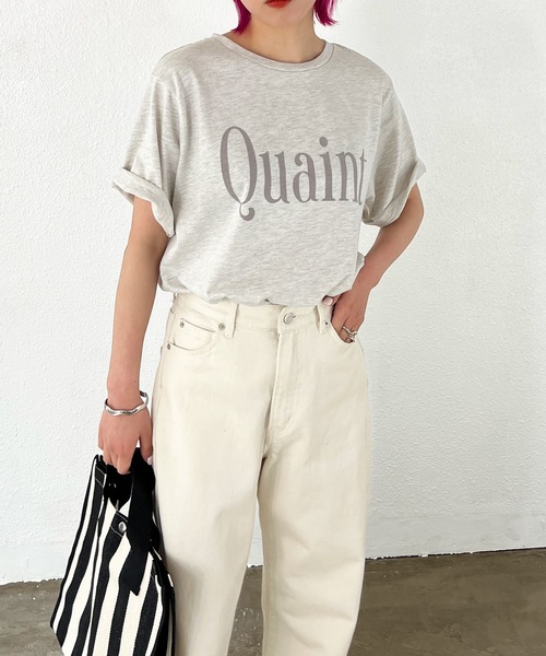 Shelly island(シェリーアイランド)の「フロッキーロゴTシャツ(Tシャツ/カットソー・レディース・ホワイト/チャコールグレー/ライトグレー・FREE)」の7枚目の写真