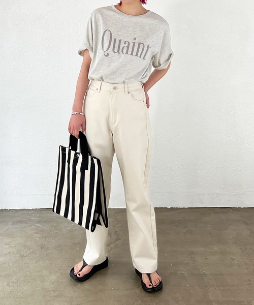 Shelly island(シェリーアイランド)の「フロッキーロゴTシャツ(Tシャツ/カットソー・レディース・ホワイト/チャコールグレー/ライトグレー・FREE)」の8枚目の写真