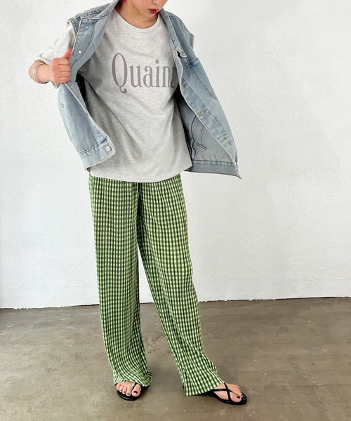 Shelly island(シェリーアイランド)の「フロッキーロゴTシャツ(Tシャツ/カットソー・レディース・ホワイト/チャコールグレー/ライトグレー・FREE)」の10枚目の写真