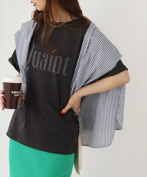 Shelly island(シェリーアイランド)の「フロッキーロゴTシャツ(Tシャツ/カットソー・レディース・ホワイト/チャコールグレー/ライトグレー・FREE)」の19枚目の写真