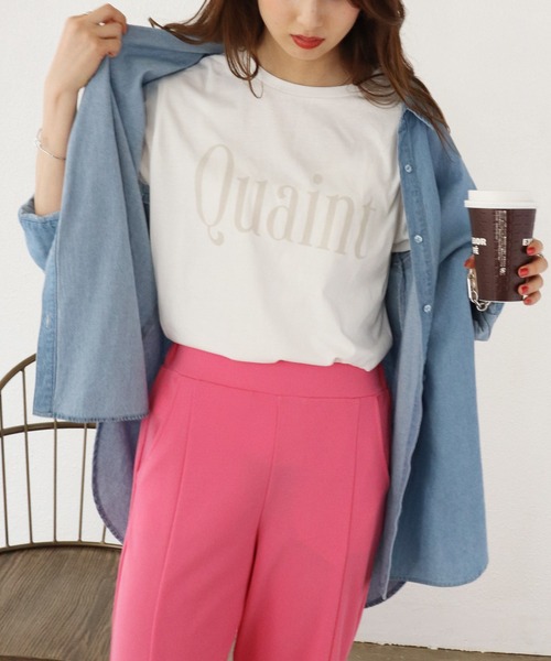 Shelly island(シェリーアイランド)の「フロッキーロゴTシャツ(Tシャツ/カットソー・レディース・ホワイト/チャコールグレー/ライトグレー・FREE)」の21枚目の写真