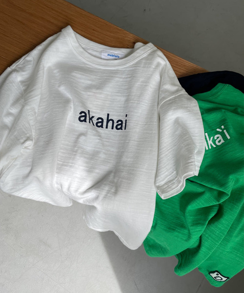 URBAN RESEARCH DOORS(アーバンリサーチドアーズ)の「melelana 半袖T-shirts(Tシャツ/カットソー・レディース・ネイビー/オフホワイト/グリーン・ONE)」の4枚目の写真