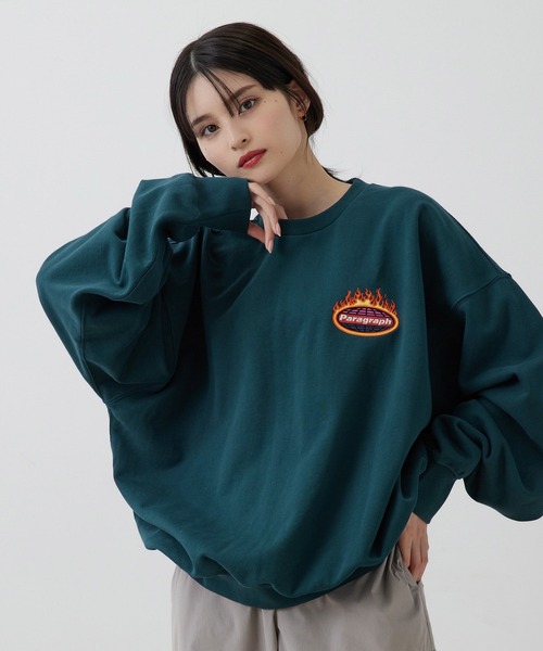 Paragraph(パラグラフ)の「PARAGRAPH/FIRE LOGO CREW SWEAT/NO.21/22SS(スウェット・メンズ・チャコールグレー/グレー系その他/グリーン・FREE)」の5枚目の写真
