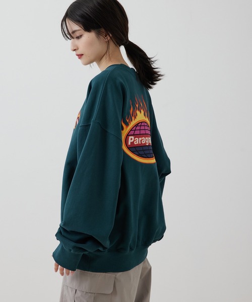 Paragraph(パラグラフ)の「PARAGRAPH/FIRE LOGO CREW SWEAT/NO.21/22SS(スウェット・メンズ・チャコールグレー/グレー系その他/グリーン・FREE)」の8枚目の写真