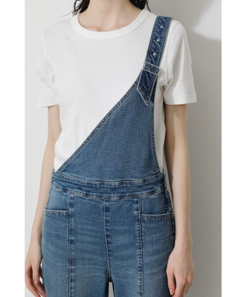 AZUL by moussy（アズールバイマウジー）の「ASYMME SUSPENDER ALLINONE/アシメサスペンダーオールインワン（つなぎ/オールインワン・レディース・ベージュ/ブルー・MEDIUM/SMALL）」の9枚目の写真