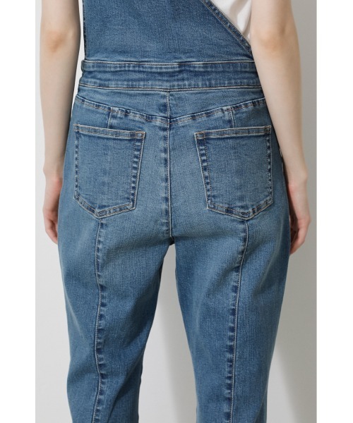 AZUL by moussy（アズールバイマウジー）の「ASYMME SUSPENDER ALLINONE/アシメサスペンダーオールインワン（つなぎ/オールインワン・レディース・ベージュ/ブルー・MEDIUM/SMALL）」の7枚目の写真