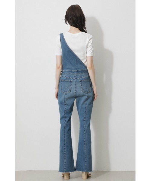 AZUL by moussy（アズールバイマウジー）の「ASYMME SUSPENDER ALLINONE/アシメサスペンダーオールインワン（つなぎ/オールインワン・レディース・ベージュ/ブルー・MEDIUM/SMALL）」の10枚目の写真