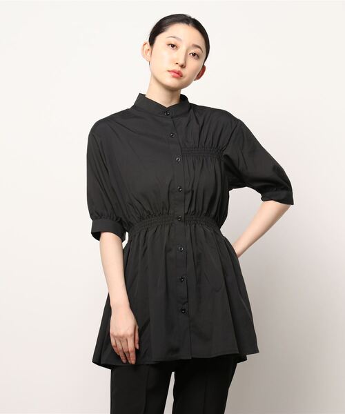 SpRay(スプレイ)の「ギャザーチュニックワンピース(Tシャツ/カットソー・レディース・ホワイト/ブラック・FREE)」の6枚目の写真