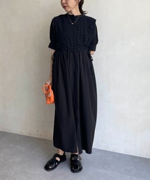 CAPRICIEUX LE'MAGE | レースレイヤード半袖シャツワンピース(ワンピース)