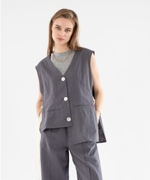 ALEXIA STAM | Cotton Linen Vest/コットンリネンベスト(ベスト)