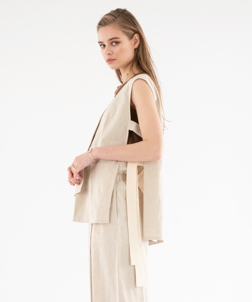 ALEXIA STAM（アリシアスタン）の「Cotton Linen Vest/コットンリネンベスト（ベスト・レディース・アッシュグレー/ベージュ/ピンク・FREE）」の22枚目の写真