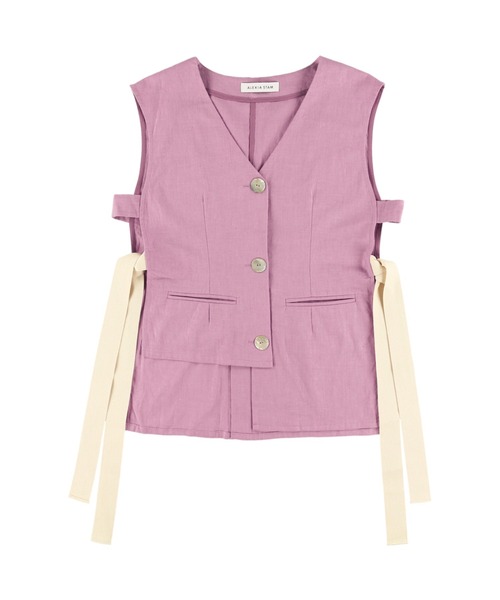 ALEXIA STAM（アリシアスタン）の「Cotton Linen Vest/コットンリネンベスト（ベスト・レディース・アッシュグレー/ベージュ/ピンク・FREE）」の7枚目の写真