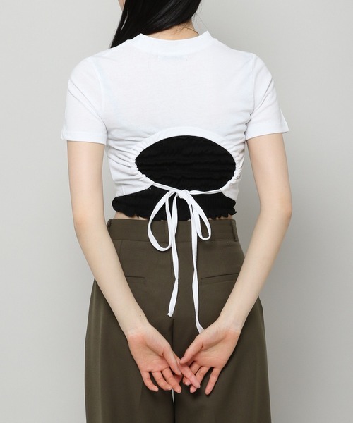 ALAND（エーランド）の「3.3Field Trip／OPEN BACK T　2297680（Tシャツ/カットソー・レディース・ブラック/ネイビー/アイボリー・FREE）」の2枚目の写真