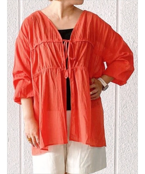 Lugnoncure（ルノンキュール）の「ボイル2wayブラウス（シャツ/ブラウス・レディース・ブラック/レッド/オフホワイト・ﾌﾘ-）」の3枚目の写真