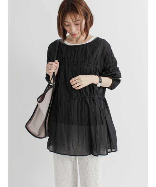 Lugnoncure（ルノンキュール）の「ボイル2wayブラウス（シャツ/ブラウス・レディース・ブラック/レッド/オフホワイト・ﾌﾘ-）」の2枚目の写真