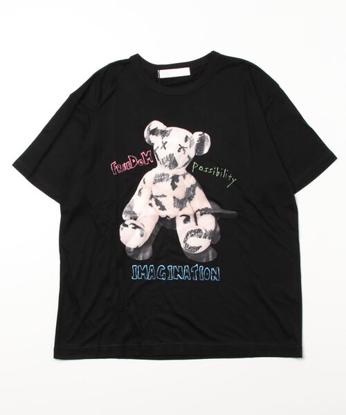 roarguns（ロアーガンズ）の「LYOCELL S/S TEE BEAR（Tシャツ/カットソー・レディース・ホワイト/ピンク/ブラック・2/3）」の2枚目の写真