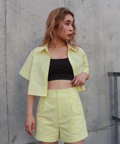 FIG&VIPER（フィグアンドバイパー）の「コットンルーズショートSH（シャツ/ブラウス・レディース・ホワイト/ライトイエロー・FREE）」の12枚目の写真