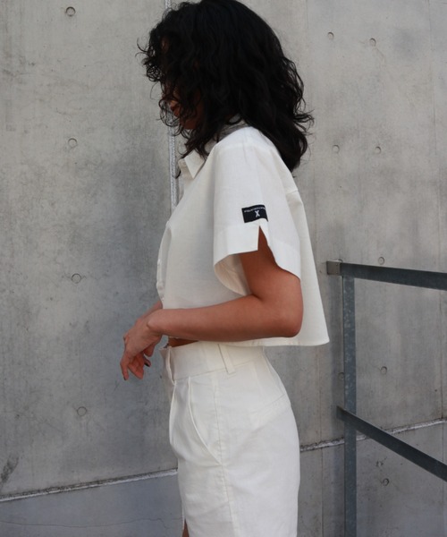 FIG&VIPER（フィグアンドバイパー）の「コットンルーズショートSH（シャツ/ブラウス・レディース・ホワイト/ライトイエロー・FREE）」の5枚目の写真