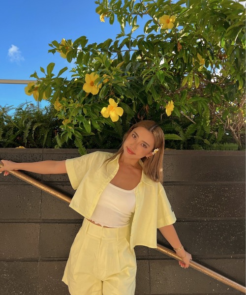 FIG&VIPER（フィグアンドバイパー）の「コットンルーズショートSH（シャツ/ブラウス・レディース・ホワイト/ライトイエロー・FREE）」の18枚目の写真