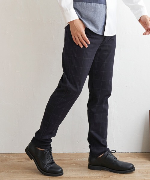 ikka（イッカ）の「GOKU楽 EASY STRETCH イージーストレッチ チェック5Pパンツ（その他パンツ・メンズ・チャコールグレー/ネイビー/ブラウン/ダークネイビー/グレー・S/M/L/XL）」の5枚目の写真