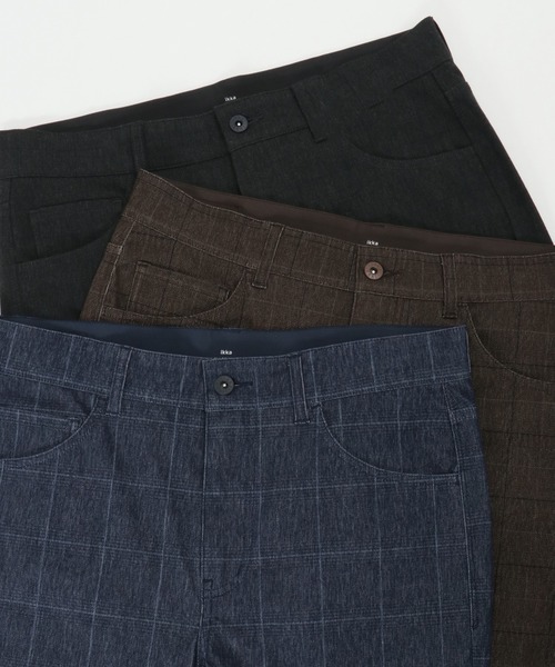 ikka（イッカ）の「GOKU楽 EASY STRETCH イージーストレッチ チェック5Pパンツ（その他パンツ・メンズ・チャコールグレー/ネイビー/ブラウン/ダークネイビー/グレー・S/M/L/XL）」の9枚目の写真