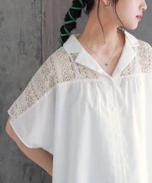 osharewalker | 『レース切替オープンカラーシャツ』(シャツ/ブラウス)