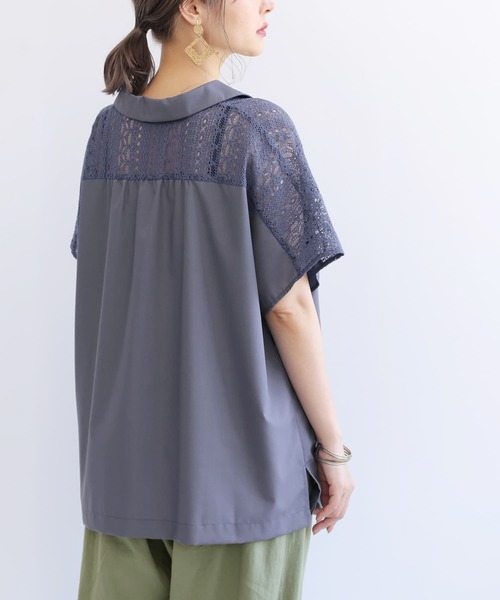 osharewalker(オシャレウォーカー)の「【廃盤】『レース切替オープンカラーシャツ』(シャツ/ブラウス・レディース・ブラック/ネイビー/オフホワイト・FREE)」の20枚目の写真