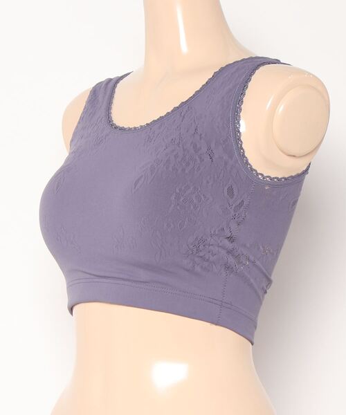 PEACH JOHN（ピーチジョン）の「【ぐーんと伸びてバストをホールド。パッド付き寝る時用ブラ】コンフォートナイトブラ（ナイトブラ・レディース・パープル/ネイビー・1/2）」の12枚目の写真