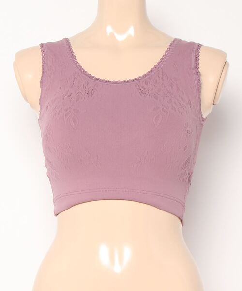 PEACH JOHN（ピーチジョン）の「【ぐーんと伸びてバストをホールド。パッド付き寝る時用ブラ】コンフォートナイトブラ（ナイトブラ・レディース・パープル/ネイビー・1/2）」の4枚目の写真