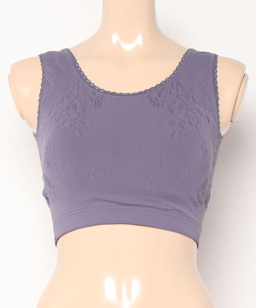 PEACH JOHN（ピーチジョン）の「【ぐーんと伸びてバストをホールド。パッド付き寝る時用ブラ】コンフォートナイトブラ（ナイトブラ・レディース・パープル/ネイビー・1/2）」の10枚目の写真