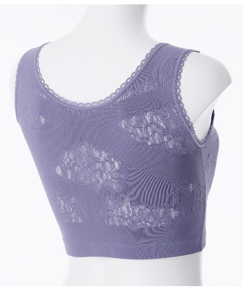 PEACH JOHN（ピーチジョン）の「【ぐーんと伸びてバストをホールド。パッド付き寝る時用ブラ】コンフォートナイトブラ（ナイトブラ・レディース・パープル/ネイビー・1/2）」の14枚目の写真