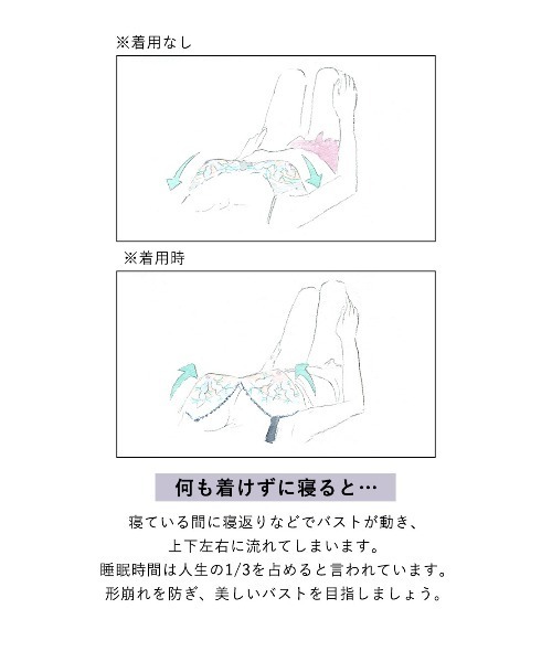 PEACH JOHN（ピーチジョン）の「【ぐーんと伸びてバストをホールド。パッド付き寝る時用ブラ】コンフォートナイトブラ（ナイトブラ・レディース・パープル/ネイビー・1/2）」の13枚目の写真